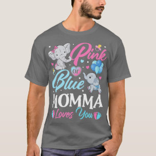 Elephant Blue Pink Momma Lieben Sie Schwangerschaf T-Shirt