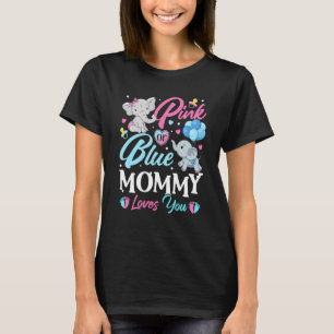 Elephant Blue Pink Mommy Lieben Sie Schwangerschaf T-Shirt