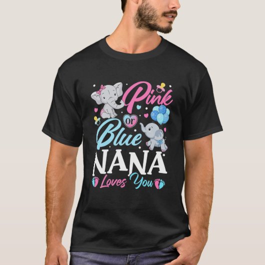 Elephant Blue Pink Nana Lieben Sie Schwangerschaft T-Shirt (Vorderseite)