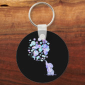 Elephant Blue Purple Balloons Suicide Prevention A Schlüsselanhänger (Vorderseite)