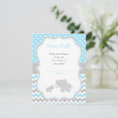 Elephant Blue und Gray Baby Dusche Begleitkarte (Stehend Vorderseite)