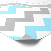 Elephant Blue und Gray Baby Dusche Poster (Ecke)