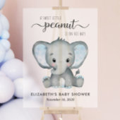 Elephant Blue Watercolor Babydusche Mattiert Acrylschild