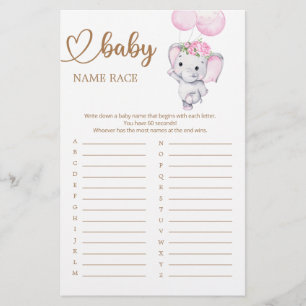 Elephant & Blume Baby Name Race Game