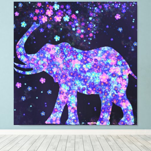 Elephant Blume Canvas Print Spring Joy Leinwanddruck (Insitu (Holzboden))