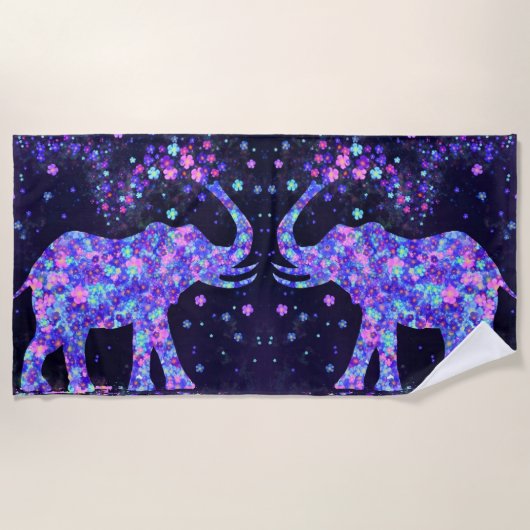 Elephant Blume Strandtuch (Vorderseite)
