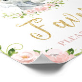 Elephant Blush Pink Blumenfavoriten ein Zeichen ne Poster (Ecke)