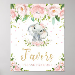 Elephant Blush Pink Blumenfavoriten ein Zeichen ne Poster