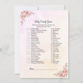 Elephant Boho Chic Baby Shower Candy Game Einladung (Vorderseite)