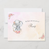 Elephant Boho Chic Coral Baby Shower UAWG RSVP Karte (Vorderseite)