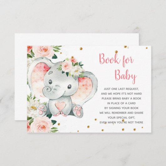 Elephant Book for Baby Mitteilungskarte (Vorne/Hinten)