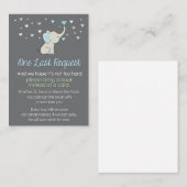 Elephant Book Request Card, Elephant Baby Dusche Begleitkarte (Vorne/Hinten)