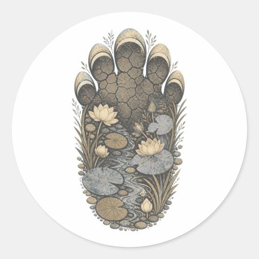 Elephant Botanical Footprint Nature Sticker (Vorderseite)