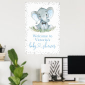 Elephant Bow Krawatte Glitzer Babydusche Begrüßung Poster (Heimbüro)