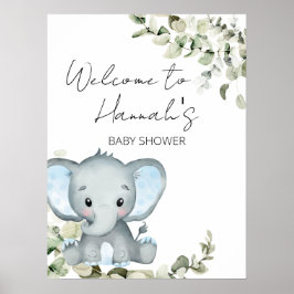 Elephant Boy Baby Dusche Begrüßungszeichen Poster