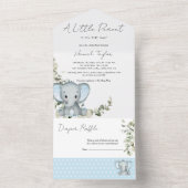 Elephant Boy Baby Shower All In One Einladung (Innen Boden)
