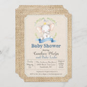 Elephant Boy Baby Shower Einladung (Vorne/Hinten)