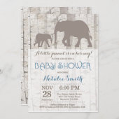 Elephant Boy Baby Shower Einladung Rustikal (Vorne/Hinten)