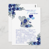 Elephant Boy Baby Shower Game Postkarte (Vorne/Hinten)