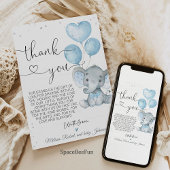 Elephant Boy Baby Shower Safari Karte vielen Dank