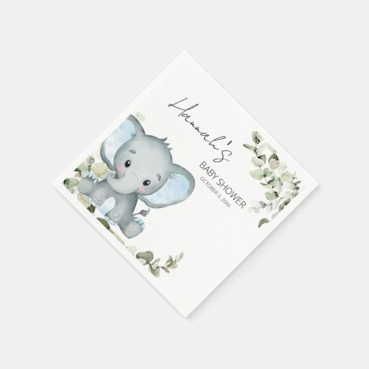 Elephant Boy Baby Shower Serviette (Ecke)