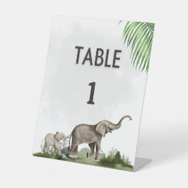 Elephant Boy Baby Shower Wild One Pedestal Schild