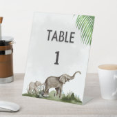 Elephant Boy Baby Shower Wild One Pedestal Schild (In SItu)