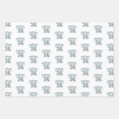Elephant Boy Baby Shower Wrapping Paper Sheets Geschenkpapier Set (Vorderseite)