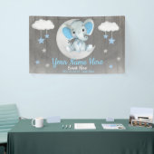 Elephant Boy Backdrop Moon Stars Blauer Name Banner (Messeveranstaltung)