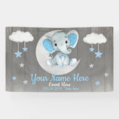 Elephant Boy Backdrop Moon Stars Blauer Name Banner (Horizontal)