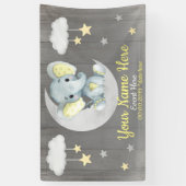 Elephant Boy Backdrop Moon Stars Gelber Name Banner (Vertikal)