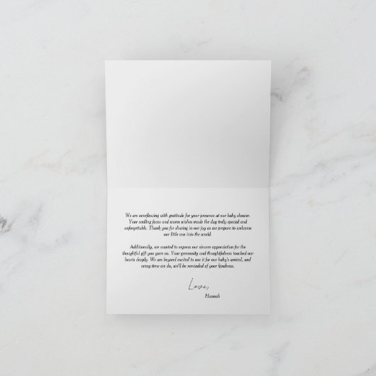 Elephant Boy Blue Baby Dusche Dankeskarte (Innenseite)