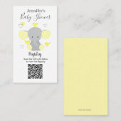 Elephant Boy Girl Baby Shooting Registry QR Code Begleitkarte (Vorne/Hinten)