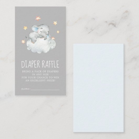 Elephant Boy | Graue Babydusche-Windeln Begleitkarte (Vorne/Hinten)