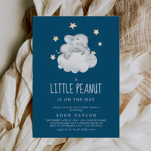 Elephant Boy   Navy Little Peanut Baby Shower Einladung