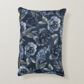 Elephant Boy Navy Rustic Floral Name Rose Dekokissen (Rückseite(Vertikal))