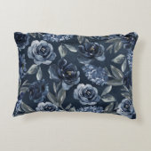 Elephant Boy Navy Rustic Floral Name Rose Dekokissen (Rückseite)