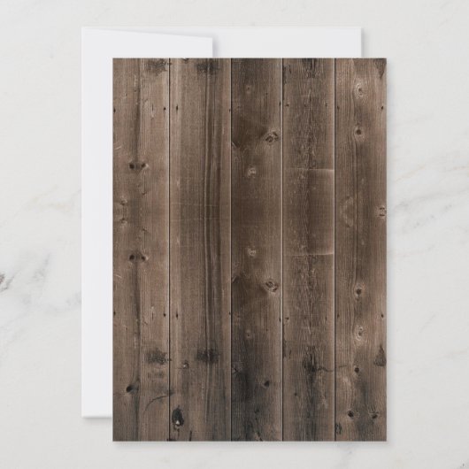 Elephant Boy Rustic Barn Wood Baby Dusche Einladung (Rückseite)