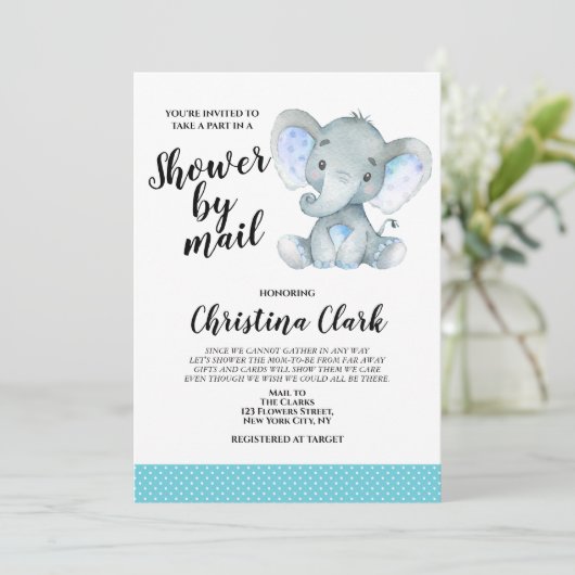 Elephant Boy Shooter Niedlich Einladung (Stehend Vorderseite)