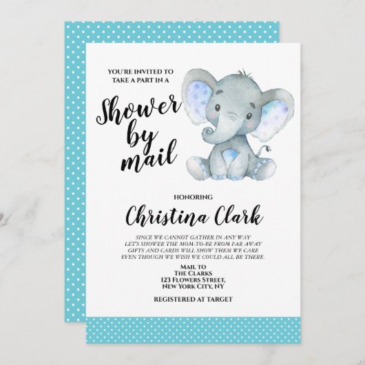 Elephant Boy Shooter Niedlich Einladung (Vorne/Hinten)