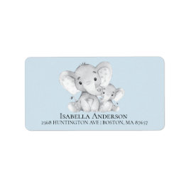 Elephant Boys Baby Showadresse Adressaufkleber