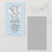 Elephant Boys Baby Showdiaper Raffle Ticket Begleitkarte (Vorne/Hinten)