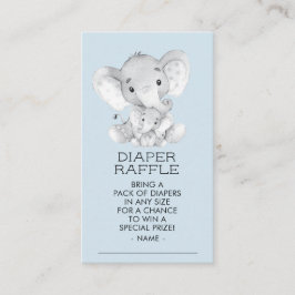 Elephant Boys Baby Showdiaper Raffle Ticket Begleitkarte
