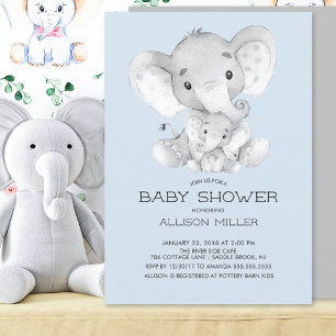 Elephant Boys Baby Shower Einladung