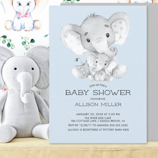 Elephant Boys Baby Shower Einladung