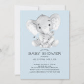 Elephant Boys Baby Shower Einladung (Vorderseite)