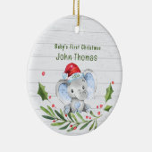 Elephant Boys Baby's First Christmas Personalisier Keramik Ornament (Rechts)