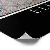 Elephant Butte Lake New Mexico Satellitenkarte Poster (Ecke)