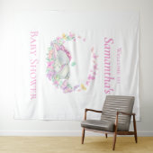 Elephant Butterflies Babydusche Hintergrund Wandteppich (Beispiel (Horizontal))