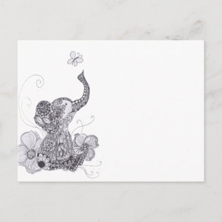 Elephant Butterfly Postkarte